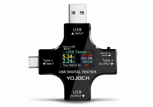 YOJOCK USB C Power Meter Digital Multitester Black-6