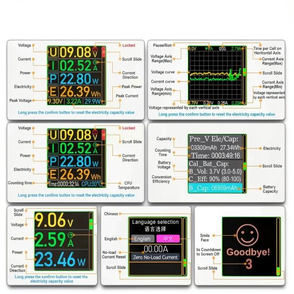 Eversame Color Screen Multifunctional USB C Tester-1