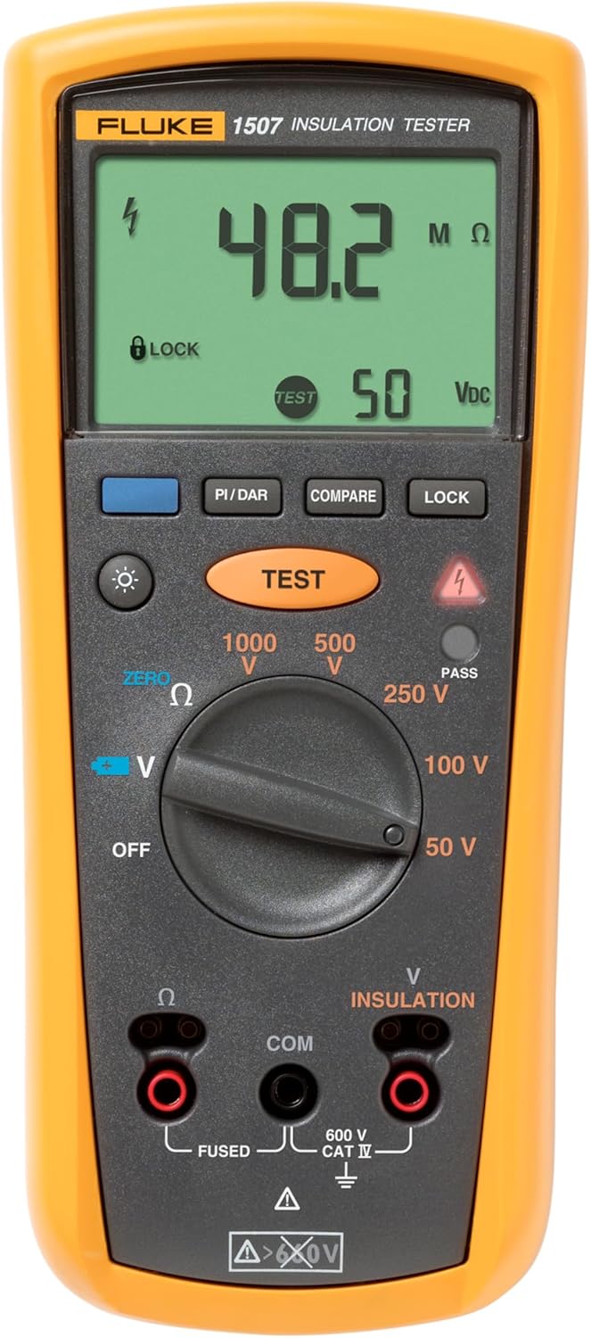 Fluke Resistance Tester in use