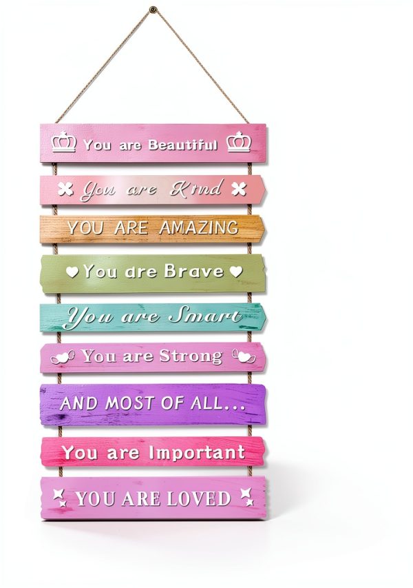 Pink Wooden Wall Decor for Girls by JEVUVU Home-1