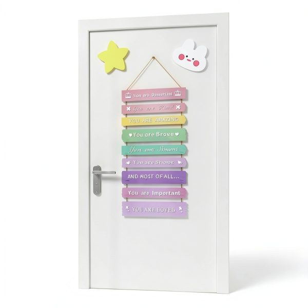 Pink Wooden Wall Decor for Girls by JEVUVU Home-6