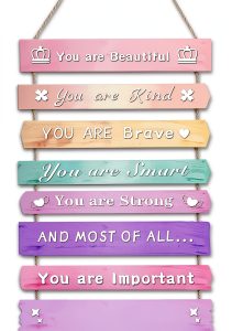 Pink Wooden Wall Decor for Girls by JEVUVU Home-0