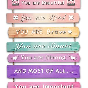 Pink Wooden Wall Decor for Girls by JEVUVU Home-0