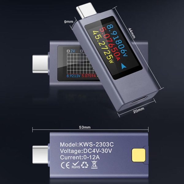 diymore USB C Power Meter Multi Tester Solar-5