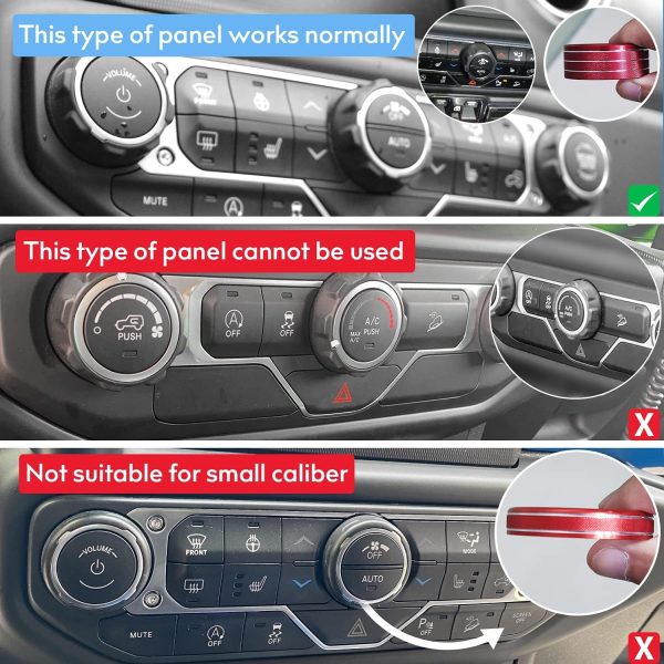 Jeep AC Knob Cover AuTK Aluminum Trim Red-2