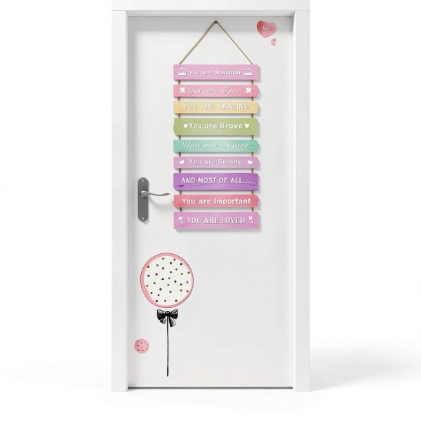 Pink Wooden Wall Decor for Girls by JEVUVU Home-2