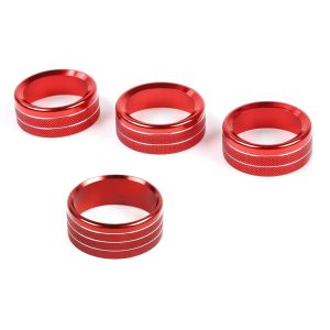 Jeep AC Knob Cover AuTK Aluminum Trim Red-0