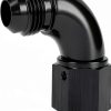 AN6 Swivel Fuel Adapter by Podavelle 90 Degree Black Aluminum 6AN-4