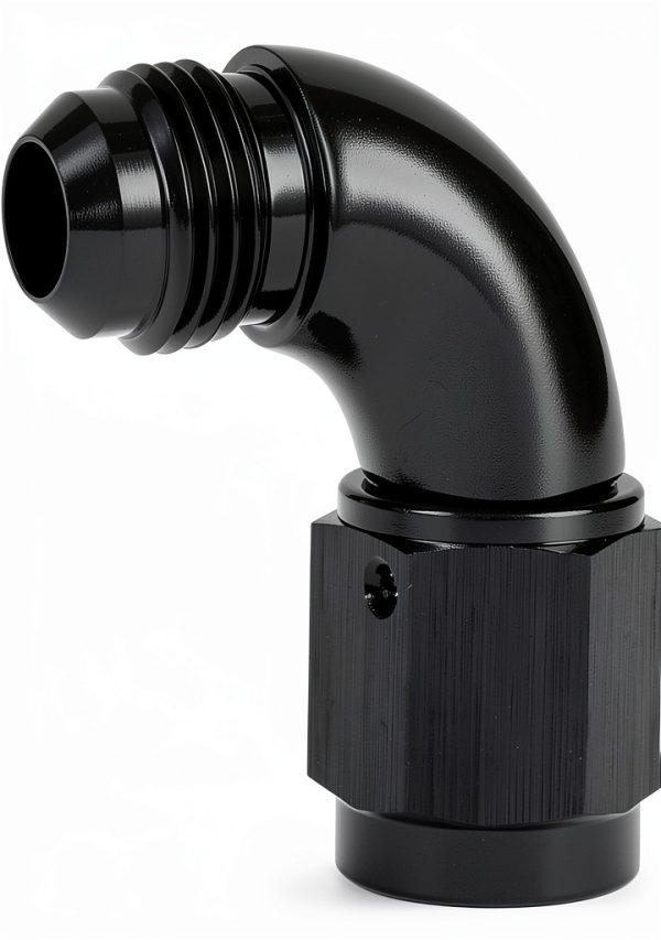 AN6 Swivel Fuel Adapter by Podavelle 90 Degree Black Aluminum 6AN-4