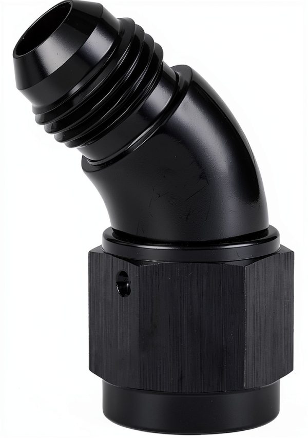 AN6 Swivel Adapter Podavelle Black 45 to 90 Degree Aluminum Fitting-0