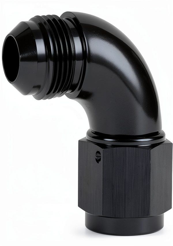 Podavelle AN8 Swivel Fuel Adapter 90 Degree Black Aluminum 4AN-16UNF-4