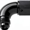 AN6 Swivel Fuel Adapter by Podavelle 90 Degree Black Aluminum 6AN-2