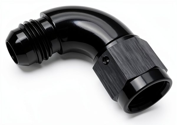 AN6 Swivel Fuel Adapter by Podavelle 90 Degree Black Aluminum 6AN-1