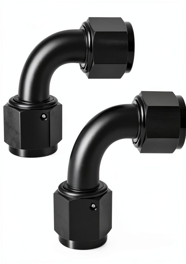 EVIL ENERGY AN12 90 Degree Aluminum Fuel Fitting Union 2-Piece Set-0