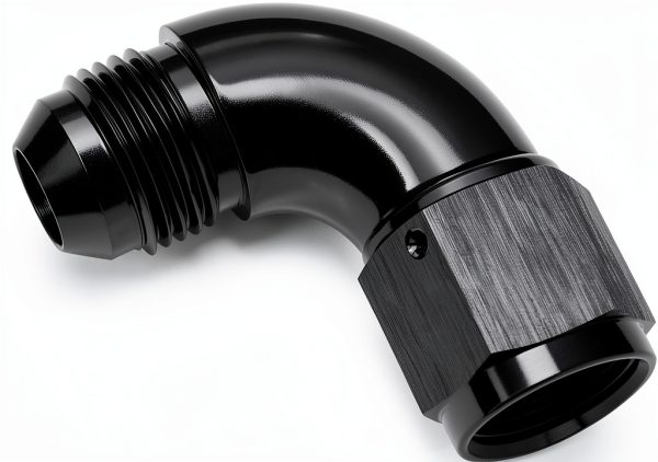 Podavelle AN8 Swivel Fuel Adapter 90 Degree Black Aluminum 4AN-16UNF-3