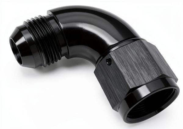 Podavelle AN8 Swivel Fuel Adapter 90 Degree Black Aluminum 4AN-16UNF-1