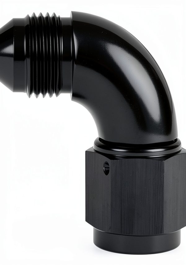 Podavelle AN8 Swivel Fuel Adapter 90 Degree Black Aluminum 4AN-16UNF-0