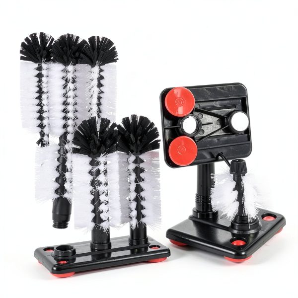 Water Bottle Cleaning Brush IANFAN 2 Pack Suction Base 3‑Head Bristles-2