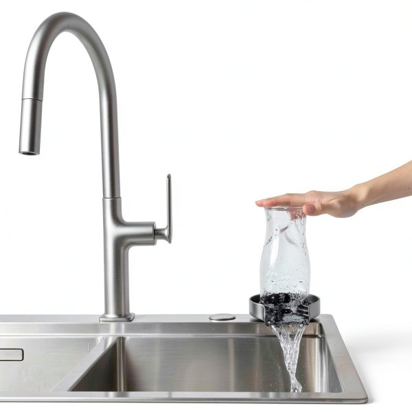 Glass Rinser Cup Cleaner fits kitchen sinks - Black-1