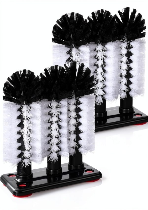 Water Bottle Cleaning Brush IANFAN 2 Pack Suction Base 3‑Head Bristles-0