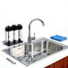 Water Bottle Cleaning Brush IANFAN 2 Pack Suction Base 3‑Head Bristles-4